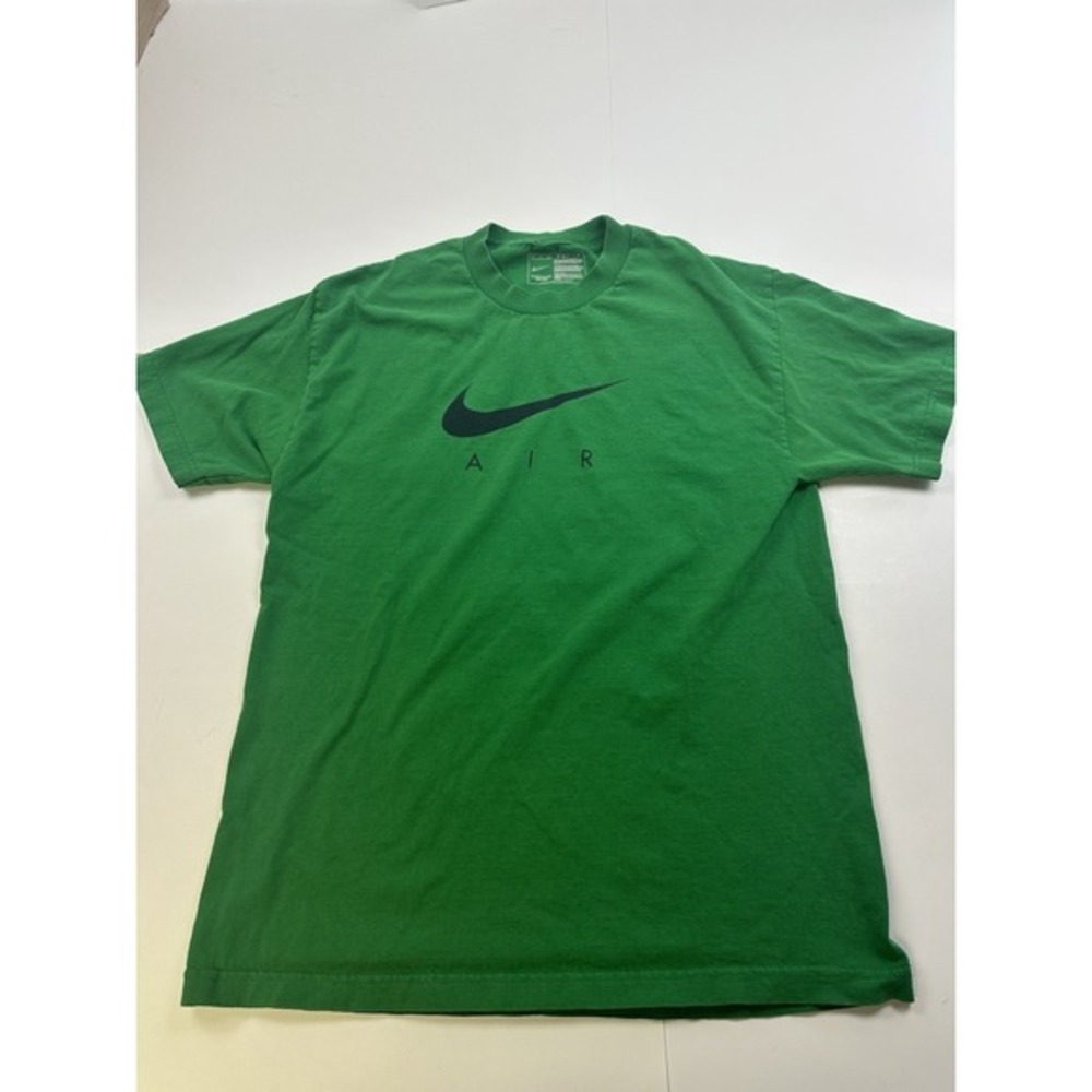 Vintage Nike Air Shirt Spellout Logo‎ Center Swoosh Y2K Sportswear Large Green